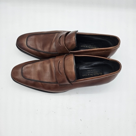 To Boot New York Adam Derrick Portofino Mens Brown Leather Penny Loafer Sz 11.5 - Picture 2 of 14